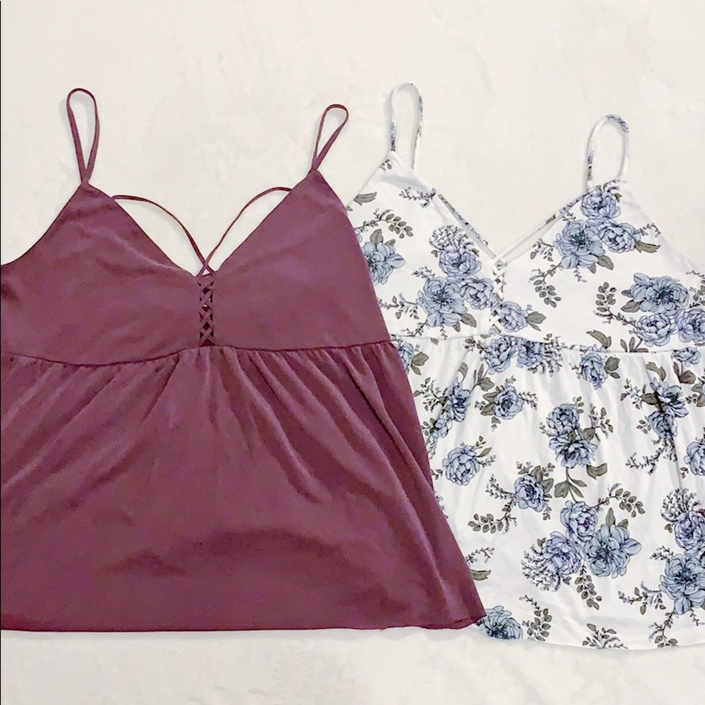 Two (2) AE Tank Tops with Criss-Cross Design
